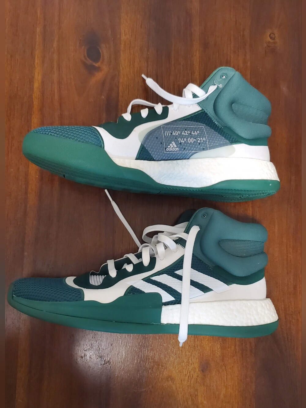 Adidas Men's Marquee Boost Mid Basketball Shoes Green / White / Size 17